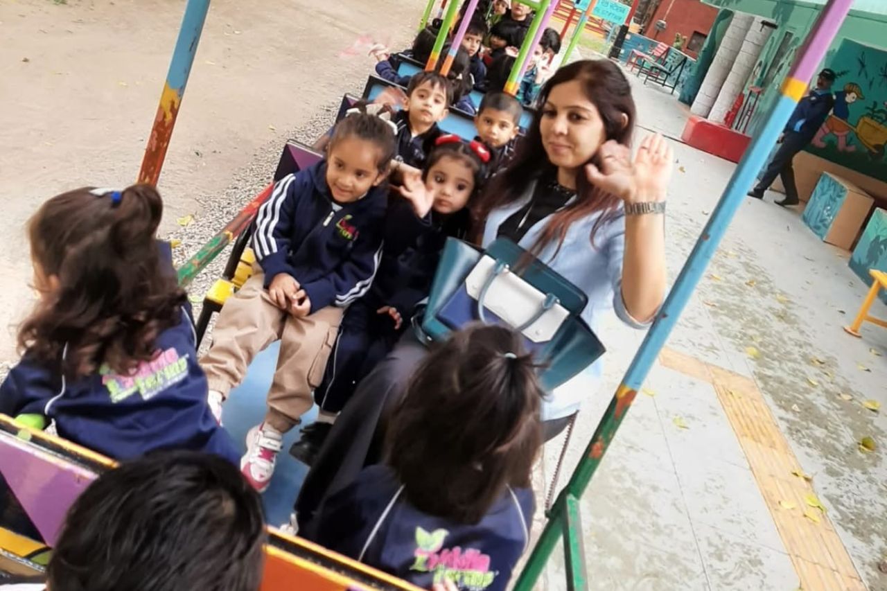 Children sharing a story with music and simple props