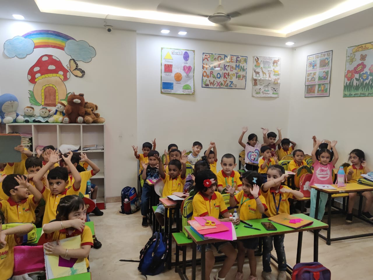 Children developing motor, social, emotional and language skills at Kiddie Farms School